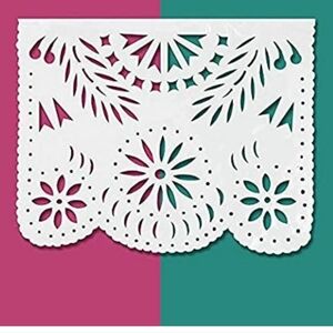 White Lace Papel Picado Mexican Fiesta Banner